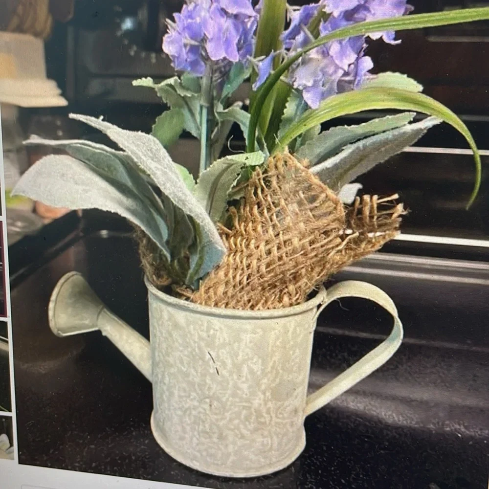 MINI Metal Pitcher/watercan Violet floral